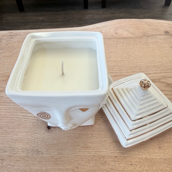 ‼️Last One‼️Jonathan Adler White and Gold Face Candle Holder - Picture 2 of 6